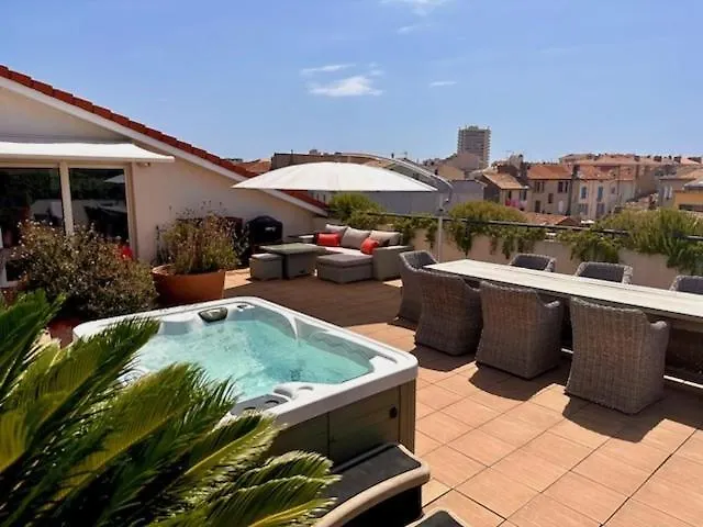 Patio D'azur Toit Terrasse De Gamme 3 Ch Jacuzzi Coeur De Et Apartman *